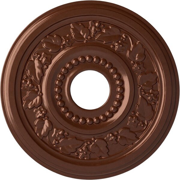 Ekena Millwork Genevieve Ceiling Medallion (Fits Canopies up to 3 1/2"), 16 1/8"OD x 3 1/2"ID x 7/8"P, Copper Penny CM16GNCPS - main